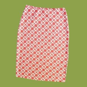 Vintage Natural Rampage Y2K Orange Geometric Slit Pencil Skirt
